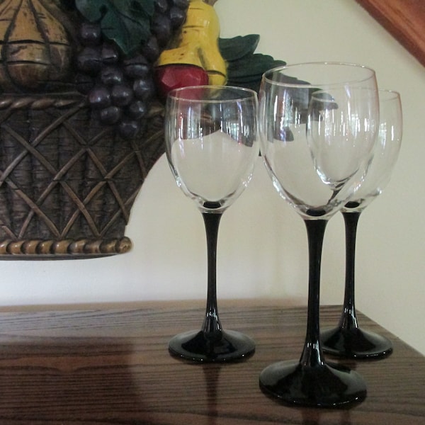 Luminarc Black Stemmed Wine Glasses, Luminarc Wine Glasses