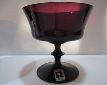 ROYAL AMETHYST STEMWARE(4) Desserts, Royal Amethyst Dessert Glasses, Amethyst Dessert Glasses, Purple Dessert Glasses, Valentine Birthstone