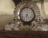 WATERFORD CRYSTAL CLOCK, Small Waterford Crystal Clock, Irish Crystal Clock, Signed Waterford Clock, 1990 Waterford Mantle Clock
