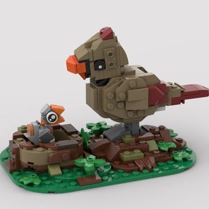 Cardinal mit Nest Custom American Backyard Birds LEGO-MOC / Model