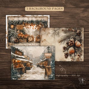 Rustic Christmas Junk Journal Kit: Vintage Holiday Ephemera (digital ...