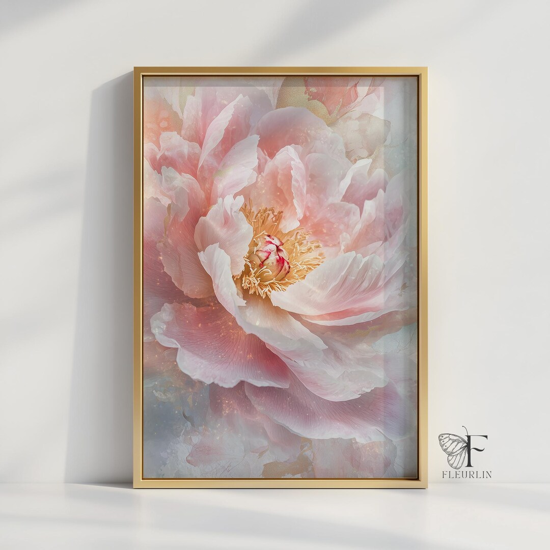 Pink Peony Wall Art, Elegant Floral Home Décor Printable, Pink Peonies ...