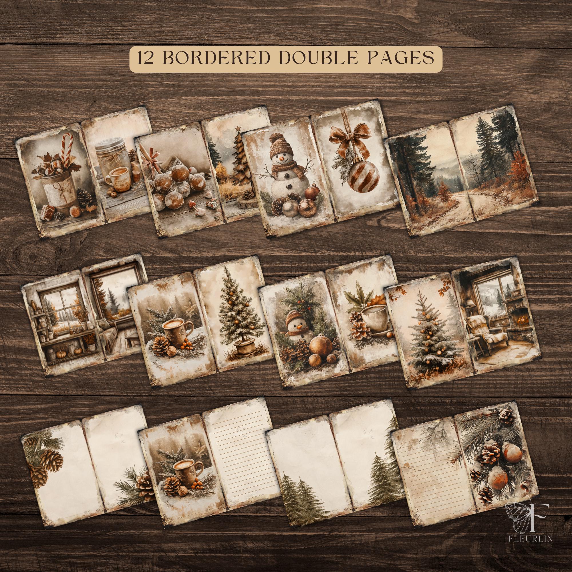 Rustic Christmas Junk Journal Kit: Vintage Holiday Ephemera (digital ...