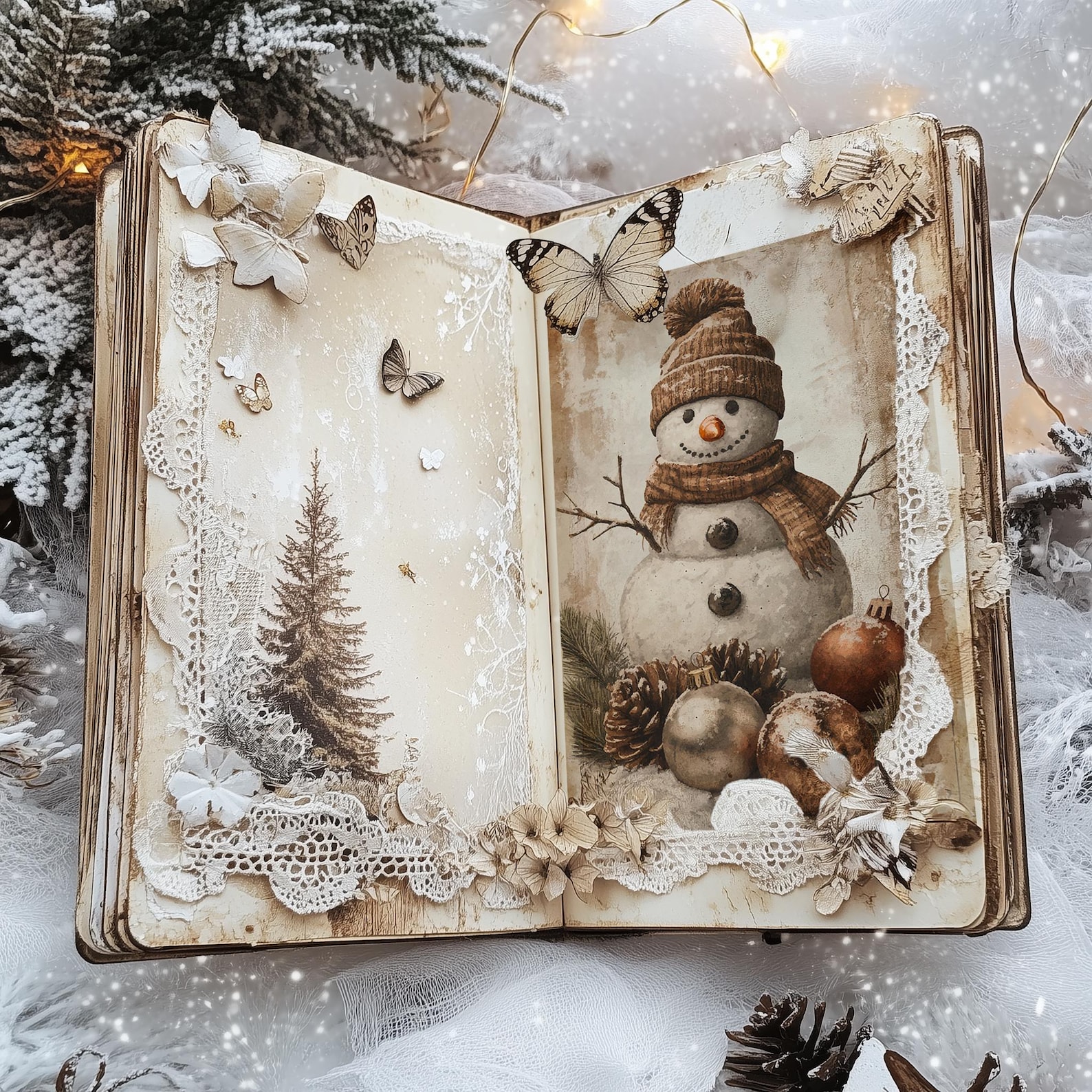 Rustic Christmas Junk Journal Kit: Vintage Holiday Ephemera (digital ...