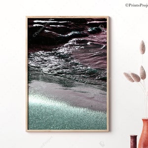 Art mural côtier, affiche de plage, décoration tropicale, impression vagues de l'océan, téléchargement numérique, impression d'art sombre, impression paysage marin, cadeau nautique