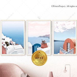 Santorini Print Set: Greece Architecture Photography (Digital Download)