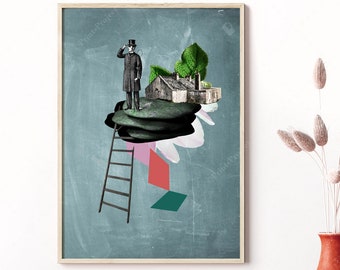 Surreal Collage Art Print: Dorm Decor (Digital Download)