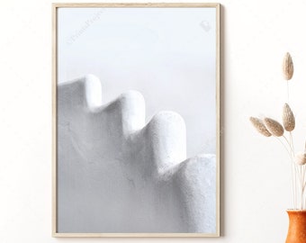Minimalist White Wall Art: Modern Architecture Print (Digital Download)