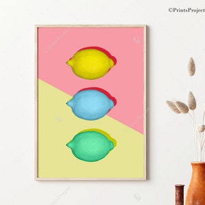 Lemon Pop Art Print: Colorful Kitchen Wall Decor (Digital Download)