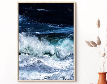 Dark Blue Ocean Waves Print: Coastal Photography (Digital Download)