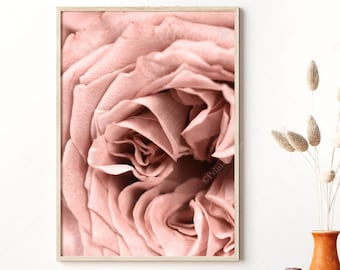 Art mural floral rose blush pivoine affiche imprimable au-dessus du lit pivoine d'art téléchargement numérique impression fleur bohème Decor photographie botanique roses