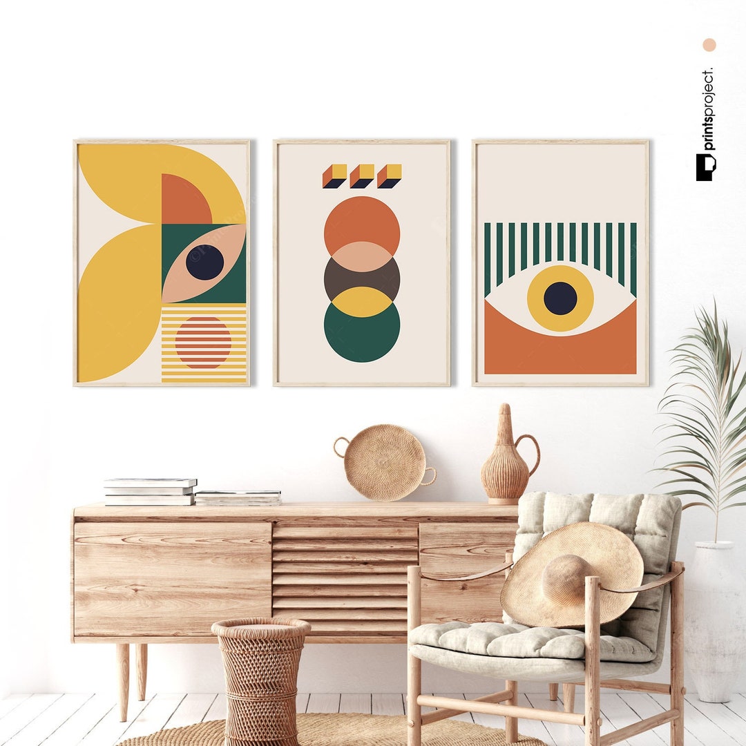 Bauhaus Poster Set: Retro Geometric Mid Century Art (digital Download ...