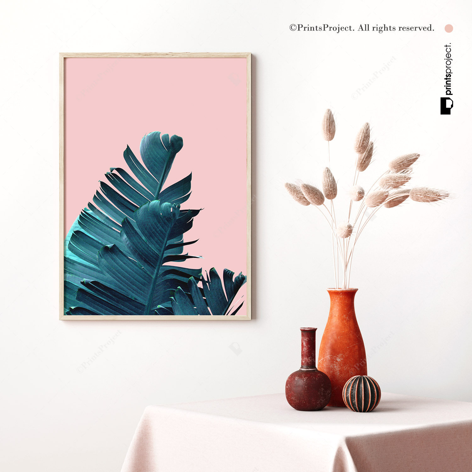 Tropical leaf Print Banana leaves Wall art Printable Botanical Large poster Greenery Watercolor Palm plant Boho decor art Digital Download