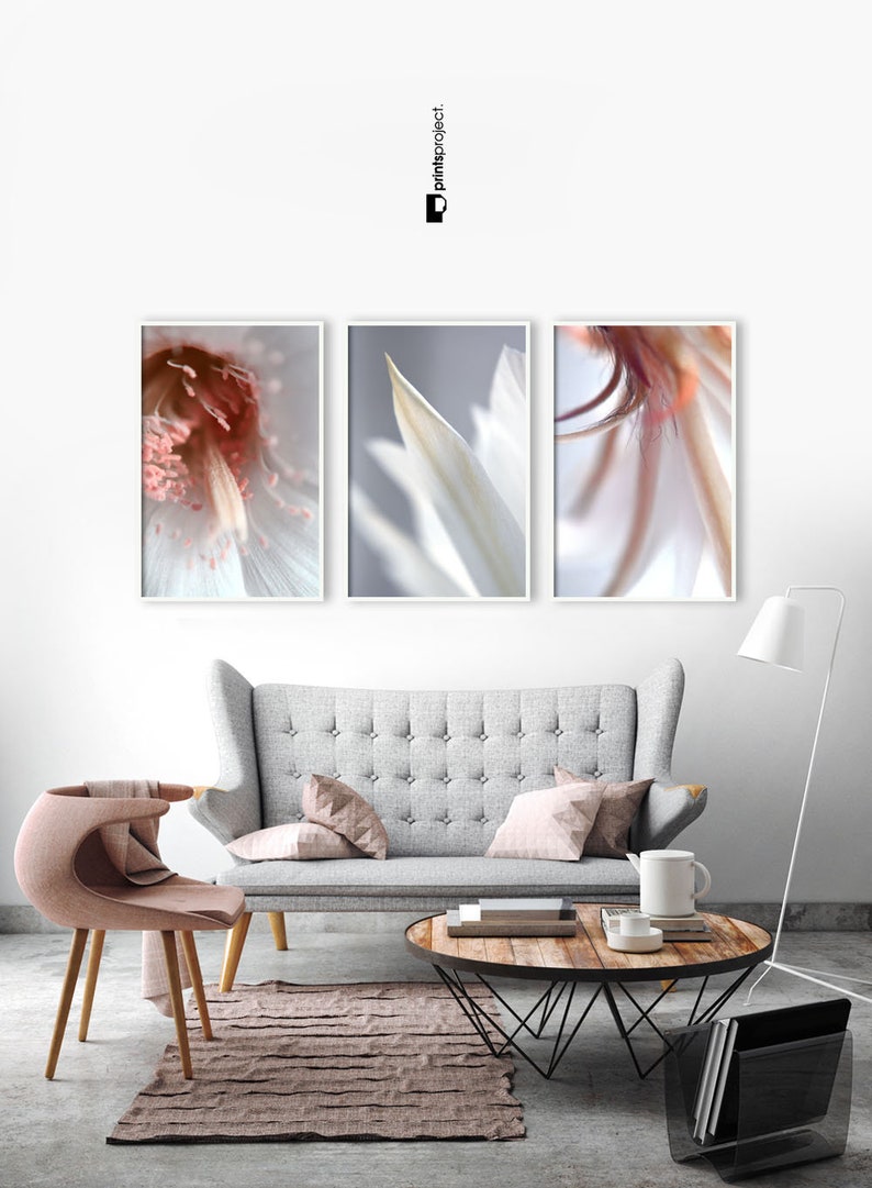 Set of 3 Prints for a Bedroom 3 Piece Wall Art Floral Etsy