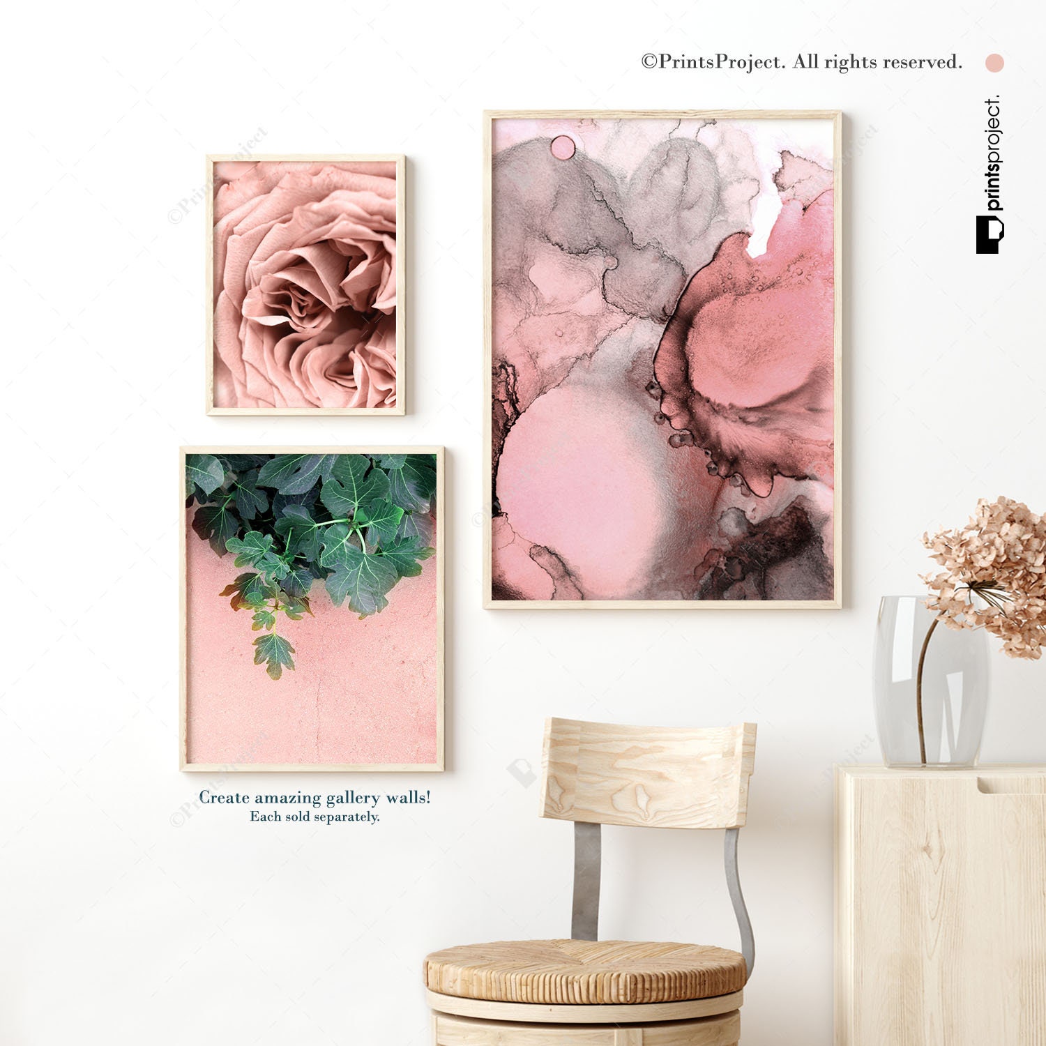 Blush Pink Abstract Art Bedroom Wall Art Watercolor Print - Etsy