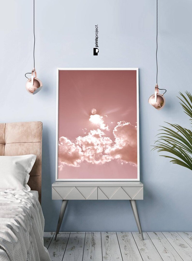 Set of 3 Prints Blush Pink Wall Art Dorm Room Decor Boho Etsy