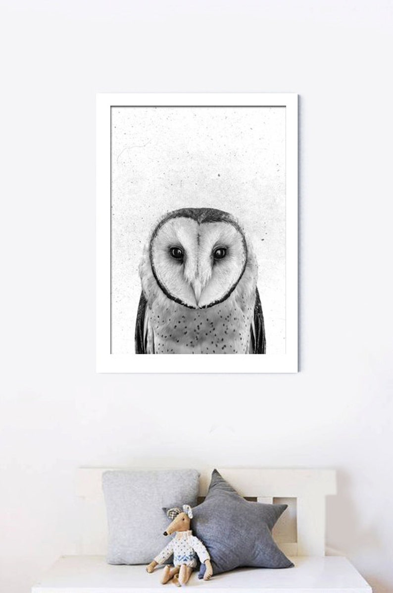 Printable Woodland Baby Shower Black and White Animal Print Woodlands Nursery Decor Owl Print Peekaboo Animals Baby Woodland Decor