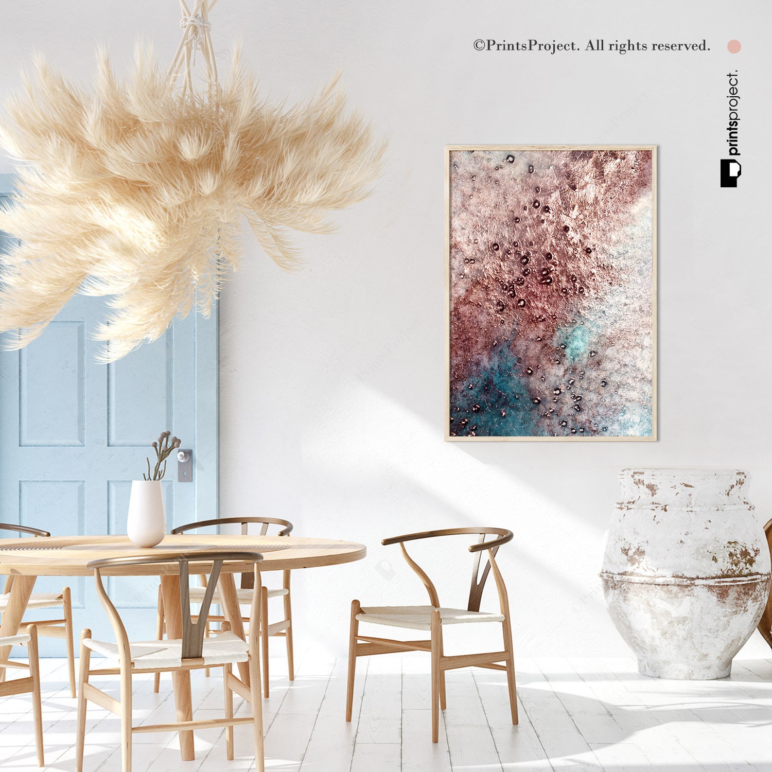 Blush Prints Pink Wall Art Rose Gold Abstract Watercolor Etsy