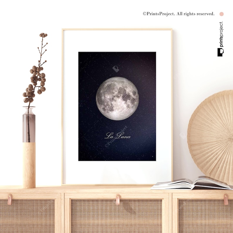 Full Moon Print La Lune Poster La Lune Wall Art Moon Print Full Moon Poster Full Moon La Luna Print Moon Poster La Luna Printable
