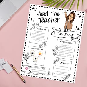 Meet the Teacher Editable Template, Back to School Welcome Letter, First Day of School Teacher Note, Teacher School Newsletter Template
