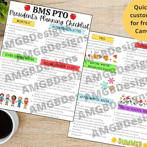 PTO Yearly Checklist, PTA President To Do List, Parent Teacher Organization Document, PTO Support Communication, Parent Teacher Help Tasks