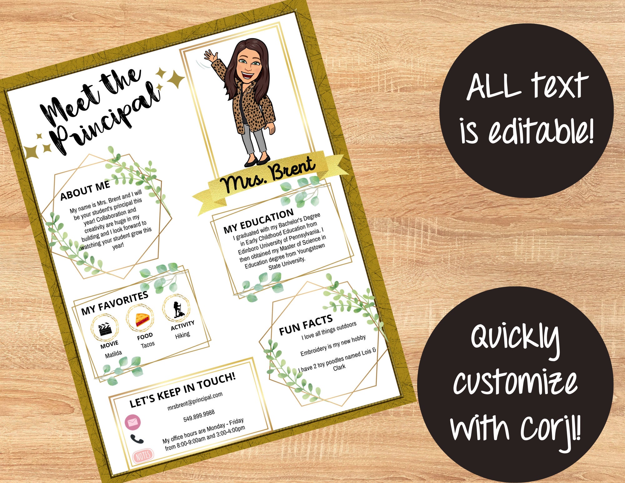 Meet the Principal Editable Template Back to School Welcome Letter Meet the Principal Editable Template Back to School Welcome Letter