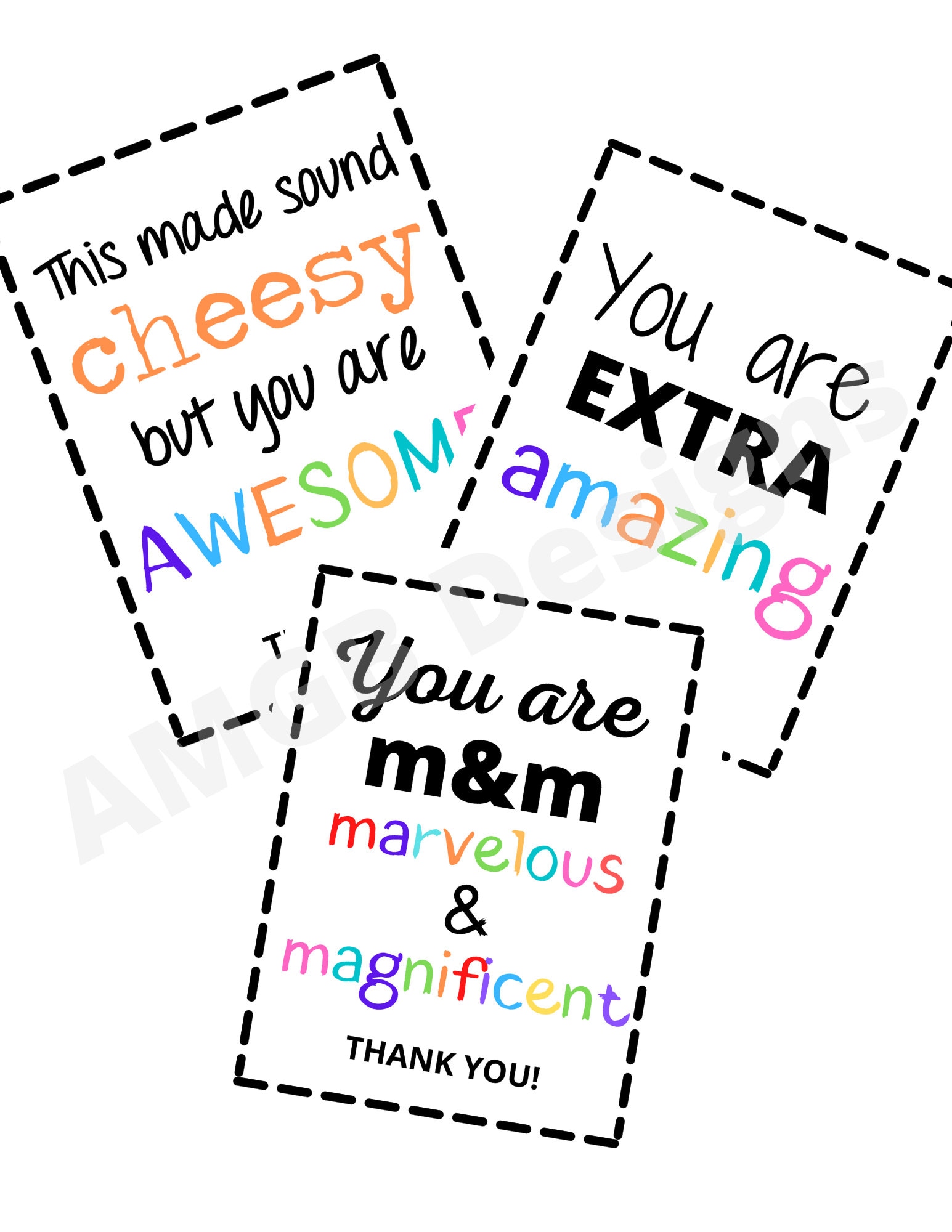 INSTANT Download Teacher/employee Treat Notes Set 3 Tags Appreciation ...