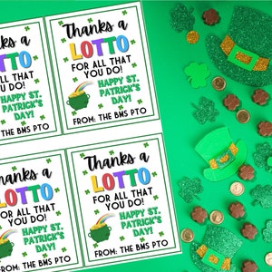 Pracownik Wdzięczność dla personelu Święto St. Patrick's Day Los na loterię PTO PTA Upominek na prezent Podziękowanie Dzięki Lotto Wdzięczność dla klienta