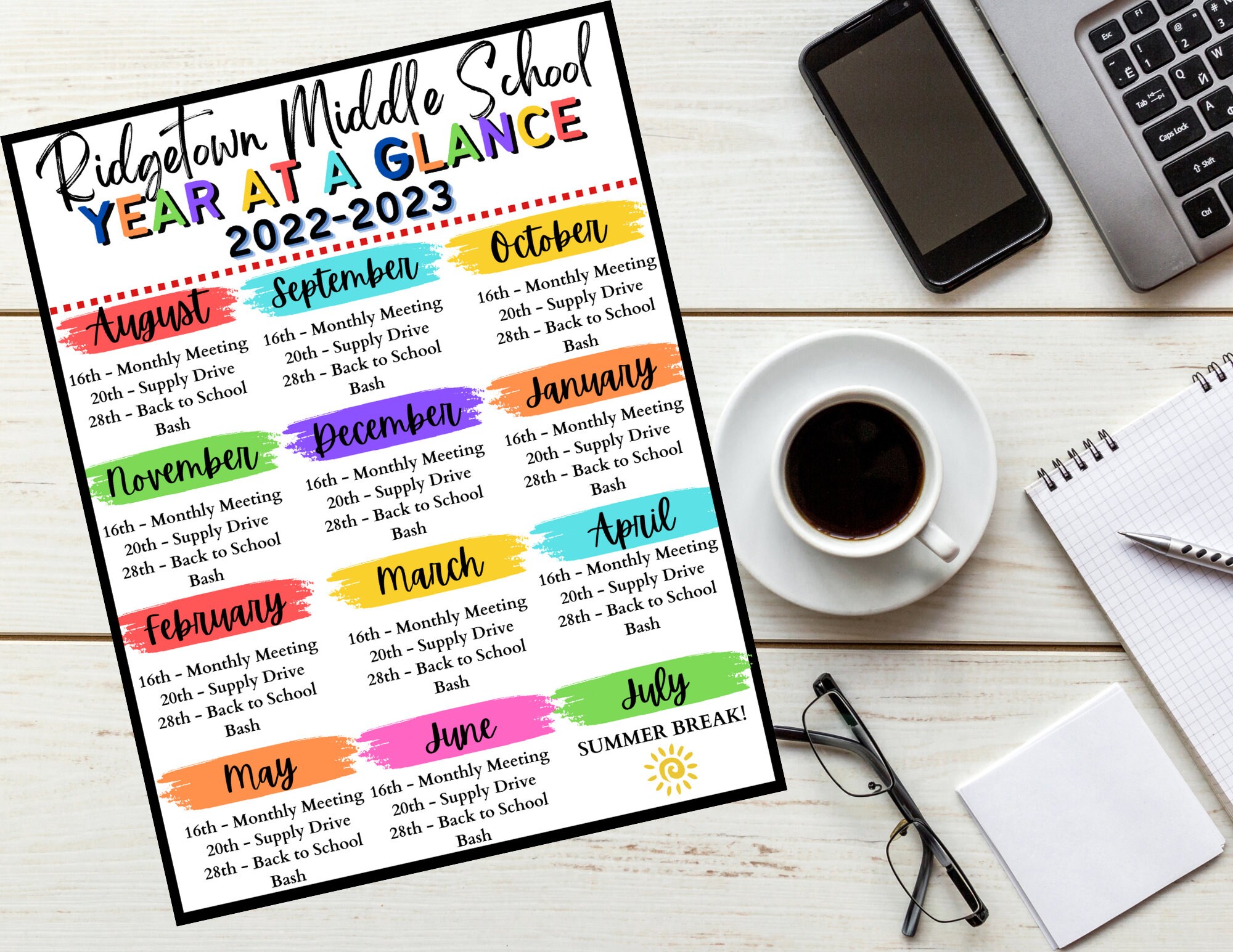 Back To School Flyer Year At A Glance Flyer Newsletter Etsy 日本