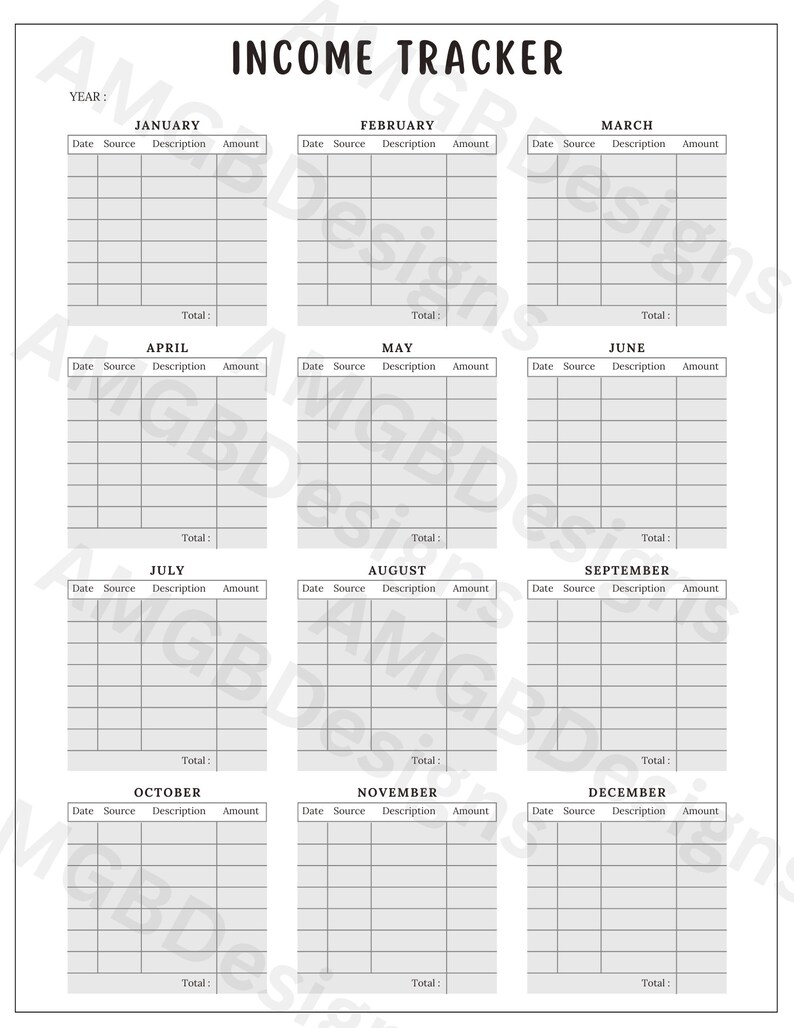 Income Tracker, Paycheck Planner, Income Monitor, Biweekly Planner ...