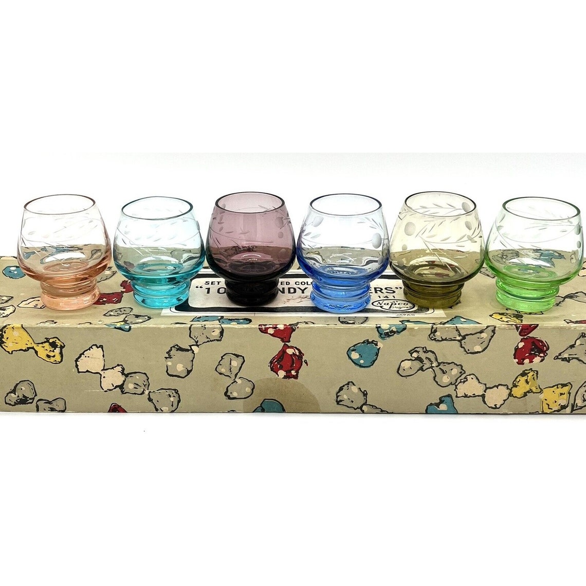 Napco MCM Original Brandy Etched Glass Inhalers Original Box 1 Etsy