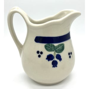 Hartstone Pottery Wild Blueberry Creamer Jarabe Jarra Vintage 4.5 pulgadas