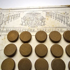 One rust brown silk faille Victorian Edwardian button from an  original card  #326