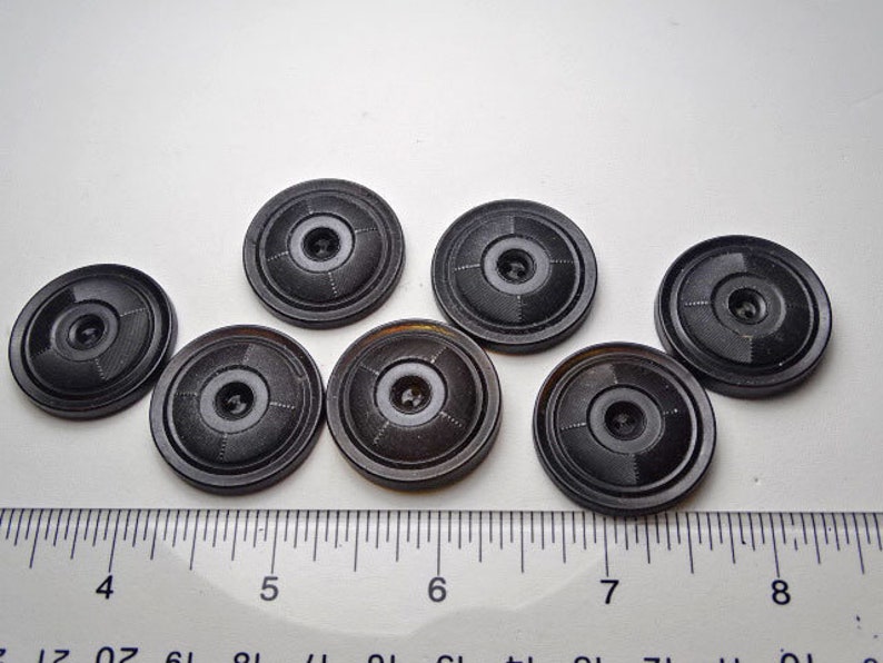 Set of 7 Victorian Pressed Gutta Percha Bulls Eye Buttons 1 Etsy