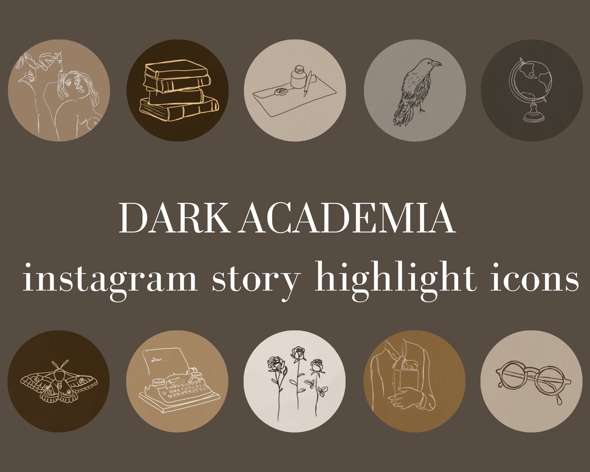 10 Dark Academia Instagram Story Highlight Icons for Highlight Stories Etsy