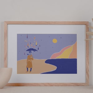 Kafka on the shore illustration . Haruki Murakami art print