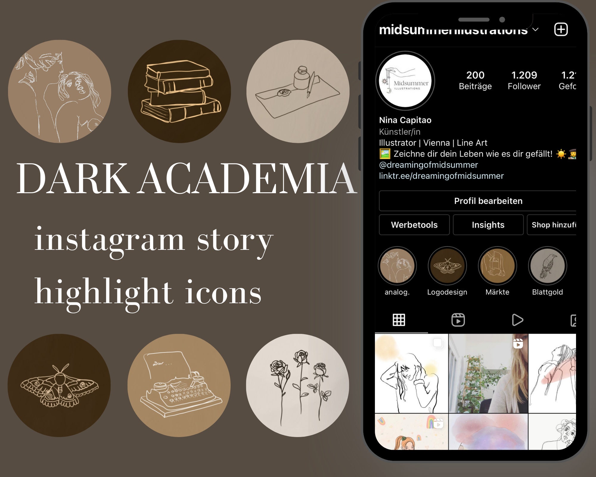 10 Dark Academia Instagram Story Highlight Icons for Highlight Stories Etsy