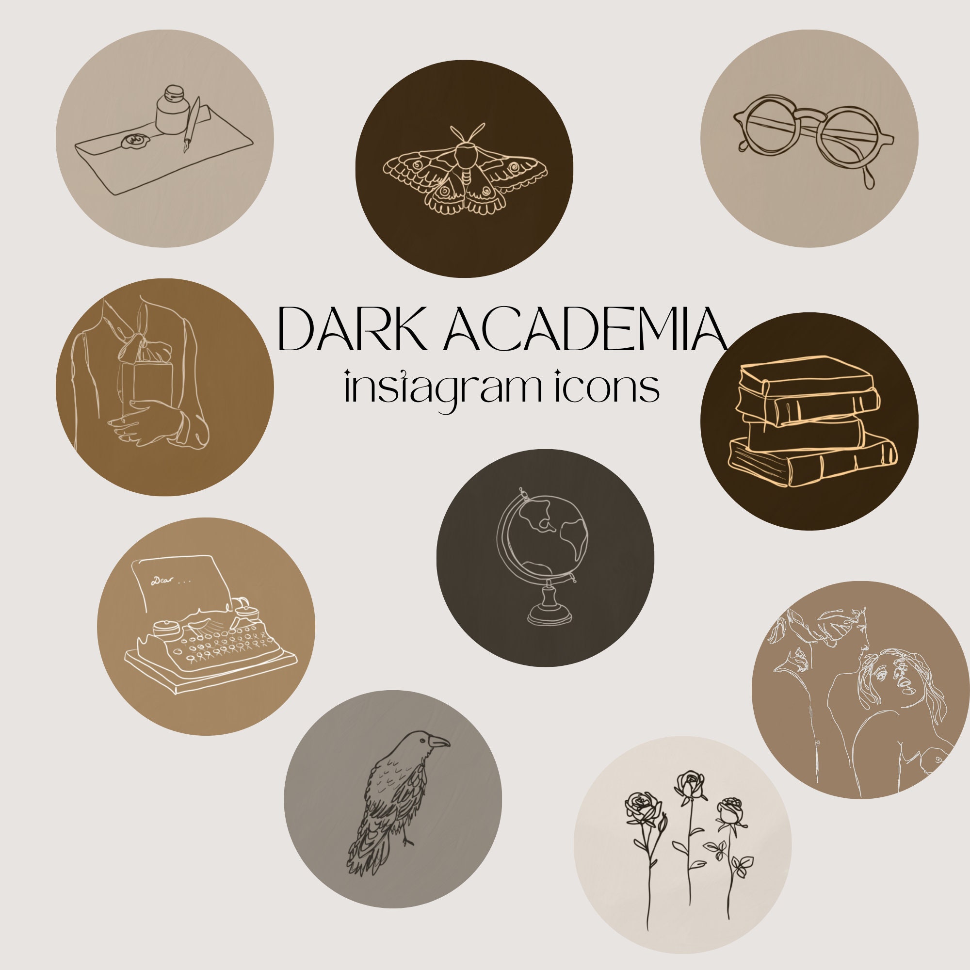 10 Dark Academia Instagram Story Highlight Icons for Highlight Stories Etsy
