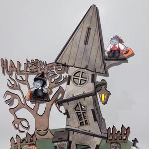 Hippo Halloween House: Includes Five Halloween Costumed Trick-or-Treaters - Handcrafted, Unique, Polymer Clay Figurines