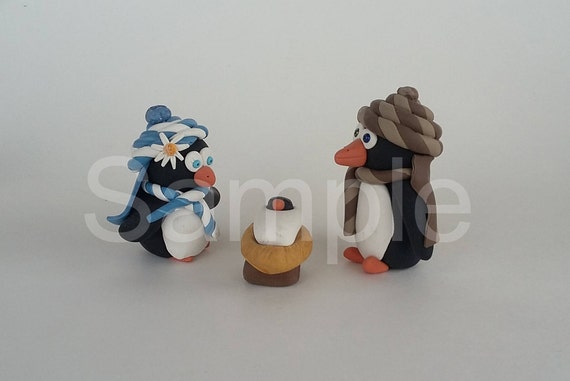 Polymer Clay Penguin Nativity - Etsy Polymer Clay Penguin Nativity - Etsy