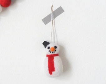 Christmas Ornaments/Snowman Christmas Tree Ornament/Scandinavian Ornament/Christmas Tree/Holidays Decoration/Christmas Felting/felt Snowman