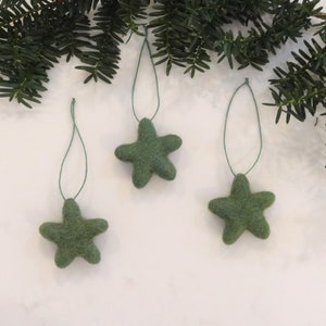 Christmas Stars Ornaments/Green Christmas Tree Ornament/Star Ornament/Christmas Tree/Holiday Decoration/sustainable xmas/childproof ornament