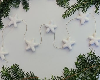 CHRISTMAS garland/Stars garland/white christmas/Minimalist christmas/Holidays decor/Modern christmas/christmas tree ornament/christmas decor