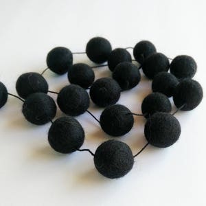 Black halloween Felt balls garland/Pompom garland/Modern halloween/black halloween/Monochrome/scandinavian/Kids room/playroom/made in canada image 4