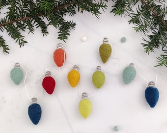 Christmas light bulbs garland/multicolor christmas garland/colorful light garland/scandinavian/holidays decorations/mantel/ecofriendly