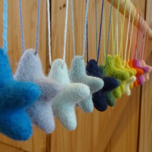 Christmas Stars Ornaments/Rainbow Christmas Tree Ornament/Star Ornament/Christmas Tree/Holiday Decoration/Felted Star/childproof ornament image 3