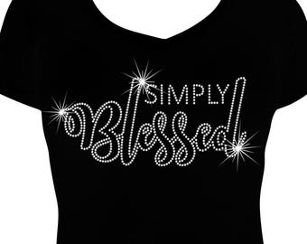 Simply Blessed Bling Shirt, Diva Bling Shirt, Bling Shirt, Womens Diva Bling Shirt, Rhinestone womens shirt