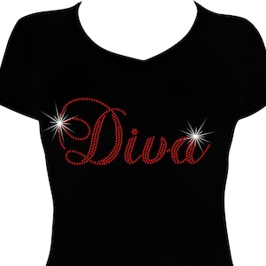 Diva Bling Shirt, Diva Rhinestone Shirt, Rhinestone Bling Shirt, Diva Shirt for Women, Ladies Bling Shirts