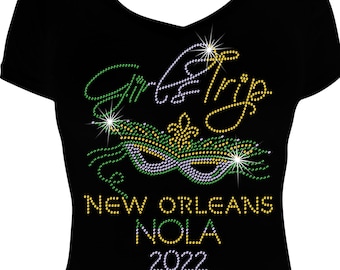 Girls Trip New Orleans NOLA (any year) Bling Shirt, Girls Trip NOLA Bling Shirt, New Orleans Bling Shirt, Bling Shirt, Mardi Gras Shirt