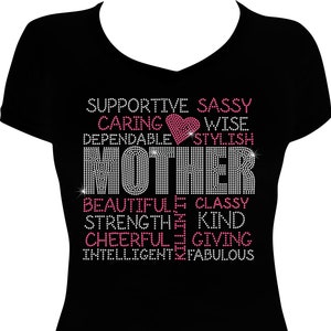 Mother Bling Rhinestone Shirt, Mom Bling Shirt, Mother's Day Rhinestone Shirt, Shirt for Women, Ladies Shirts, Mother's Day Bling Shirt